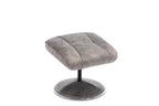 Grey Fabric Relaxing Swivel Recliner Armchair and Footstool - Home Furniture Interiors