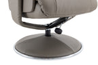 Grey Leather Effect Trim Swivel Recliner with Footstool - Home Furniture Interiors
