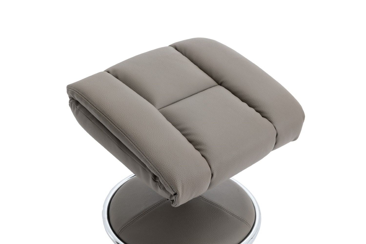Grey Leather Effect Trim Swivel Recliner with Footstool