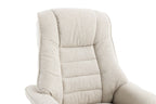 Hessian Fabric Swivel Recliner with Footstool Mid Oak Frame - Home Furniture Interiors
