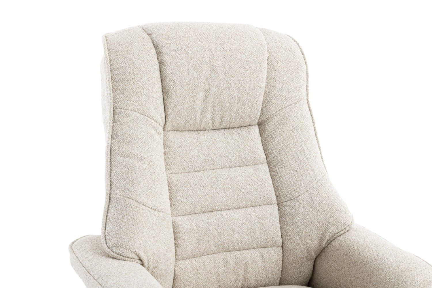Hessian Fabric Swivel Recliner with Footstool Mid Oak Frame