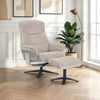 Husk Fabric Swivel Recliner Chair with Footstool