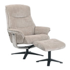 Husk Fabric Swivel Recliner Chair with Footstool - Home Furniture Interiors