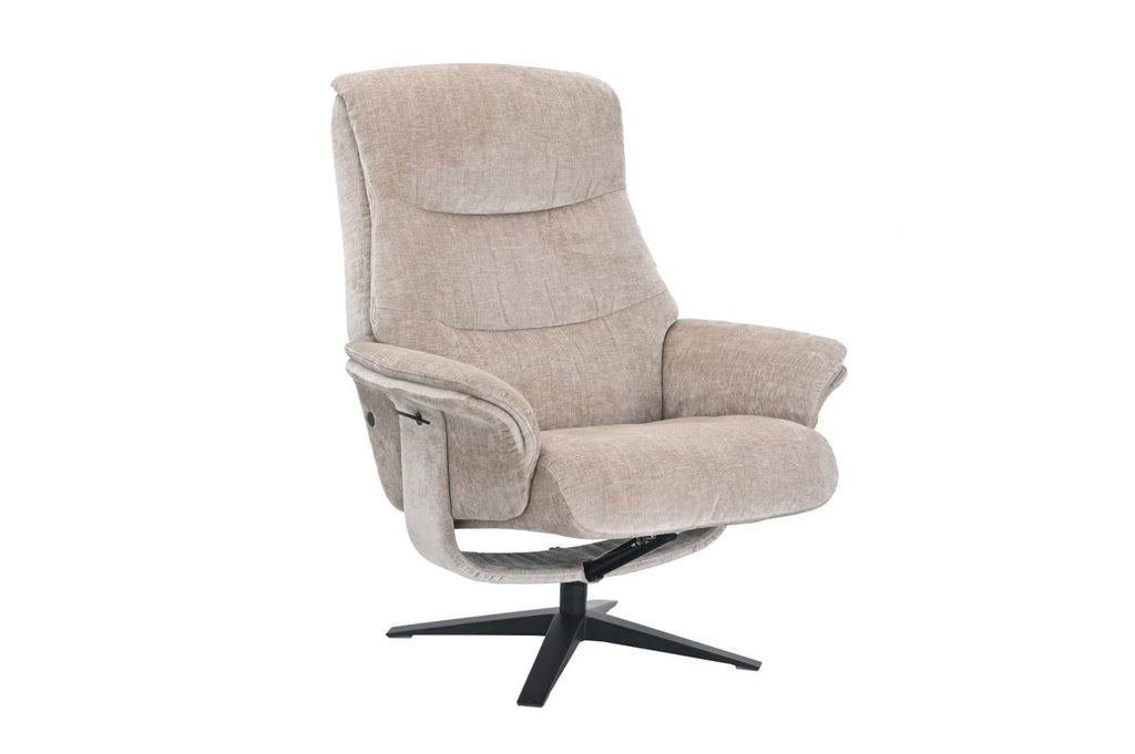 Husk Fabric Swivel Recliner Chair with Footstool