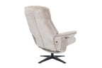 Husk Fabric Swivel Recliner Chair with Footstool - Home Furniture Interiors