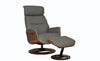Husky Full Leather Swivel Recliner Chair with Footstool