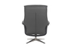 Iron Full Leather Swivel Recliner with Footstool - Home Furniture Interiors