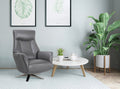 Iron Leather Match Swivel Recliner with Footstool