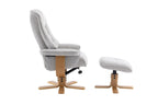 Light Grey Fabric Swivel Recliner with Footstool Star Base - Home Furniture Interiors