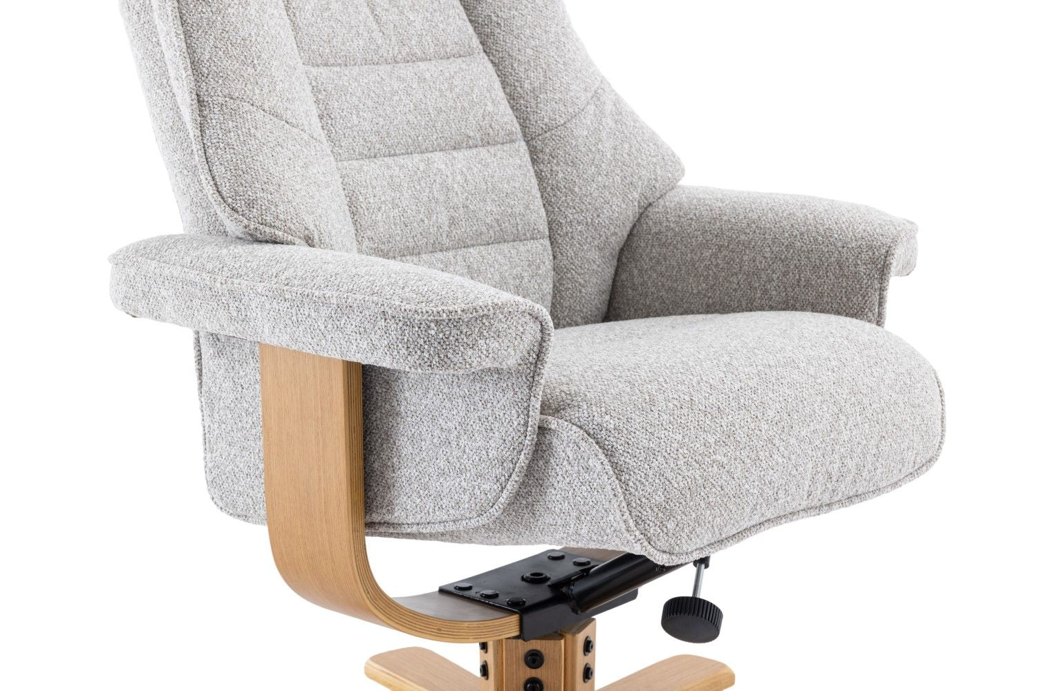 Light Grey Fabric Swivel Recliner with Footstool Star Base