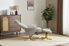 Lunar Grey Fabric Swivel Recliner with Footstool Oak Base - Home Furniture Interiors