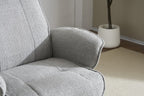 Lunar Grey Fabric Swivel Recliner with Footstool Oak Base - Home Furniture Interiors