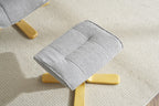 Lunar Grey Fabric Swivel Recliner with Footstool Oak Base - Home Furniture Interiors