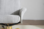 Lunar Grey Fabric Swivel Recliner with Footstool Oak Base - Home Furniture Interiors