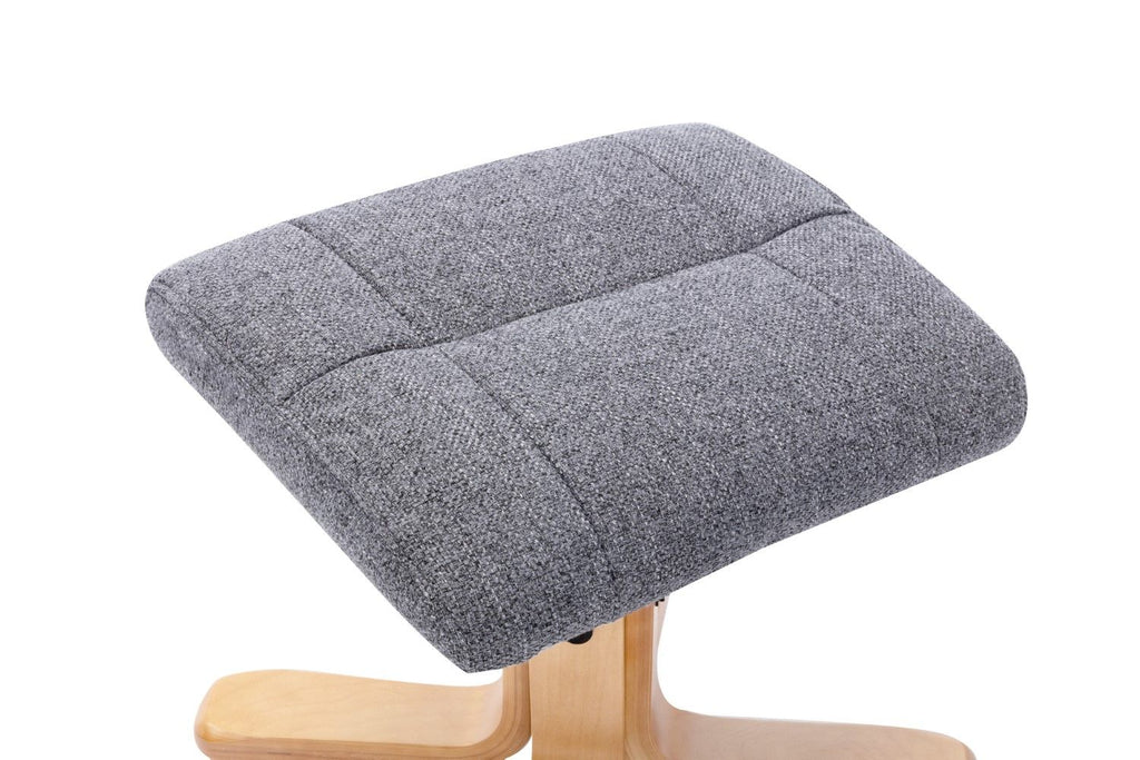 MARSEILLE Fabric Slate Natural Swivel Recliner And Footstool