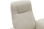 Marzipan Fabric Swivel Recliner with Footstool Oak Base - Home Furniture Interiors