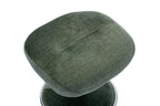 Moss Green Fabric Swivel Recliner with Footstool Chrome Base - Home Furniture Interiors