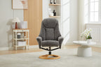 Muscari Grey Fabric Swivel Recliner Chair With Footstool - Home Furniture Interiors