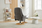 Muscari Grey Fabric Swivel Recliner Chair With Footstool - Home Furniture Interiors
