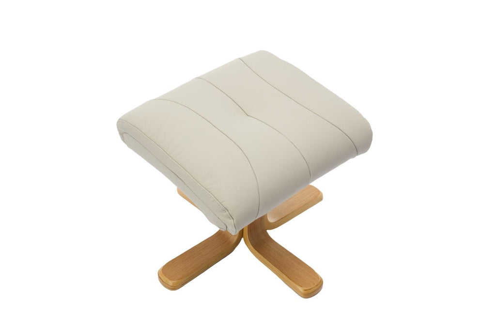 Mushroom Leather Large Swivel Recliner Chair with Footstool