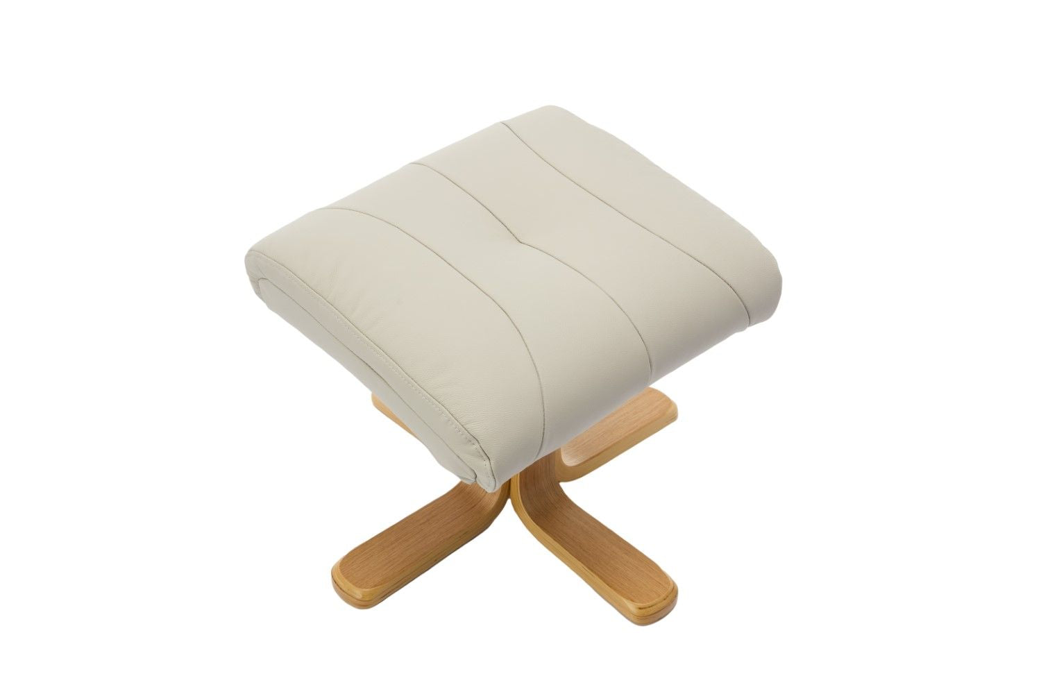 Mushroom Leather Large Swivel Recliner Chair with Footstool