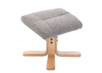 Natural Fabric Swivel Recliner with Footstool Oak Base - Home Furniture Interiors
