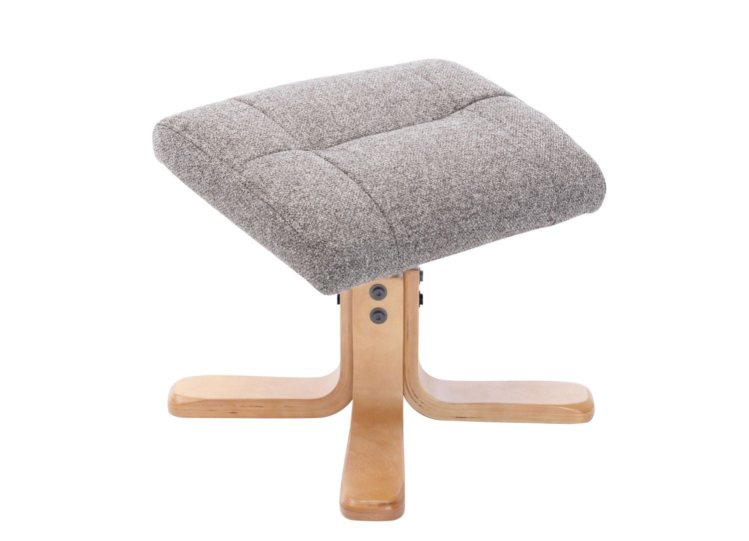 Natural Fabric Swivel Recliner with Footstool Oak Base - Home Furniture Interiors
