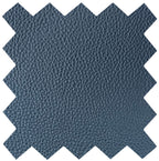 Navy Blue Leather Effect Swivel Recliner Footstool Oak Base - Home Furniture Interiors