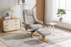 Oat Fabric Swivel Recliner Chair with Footstool Star Base