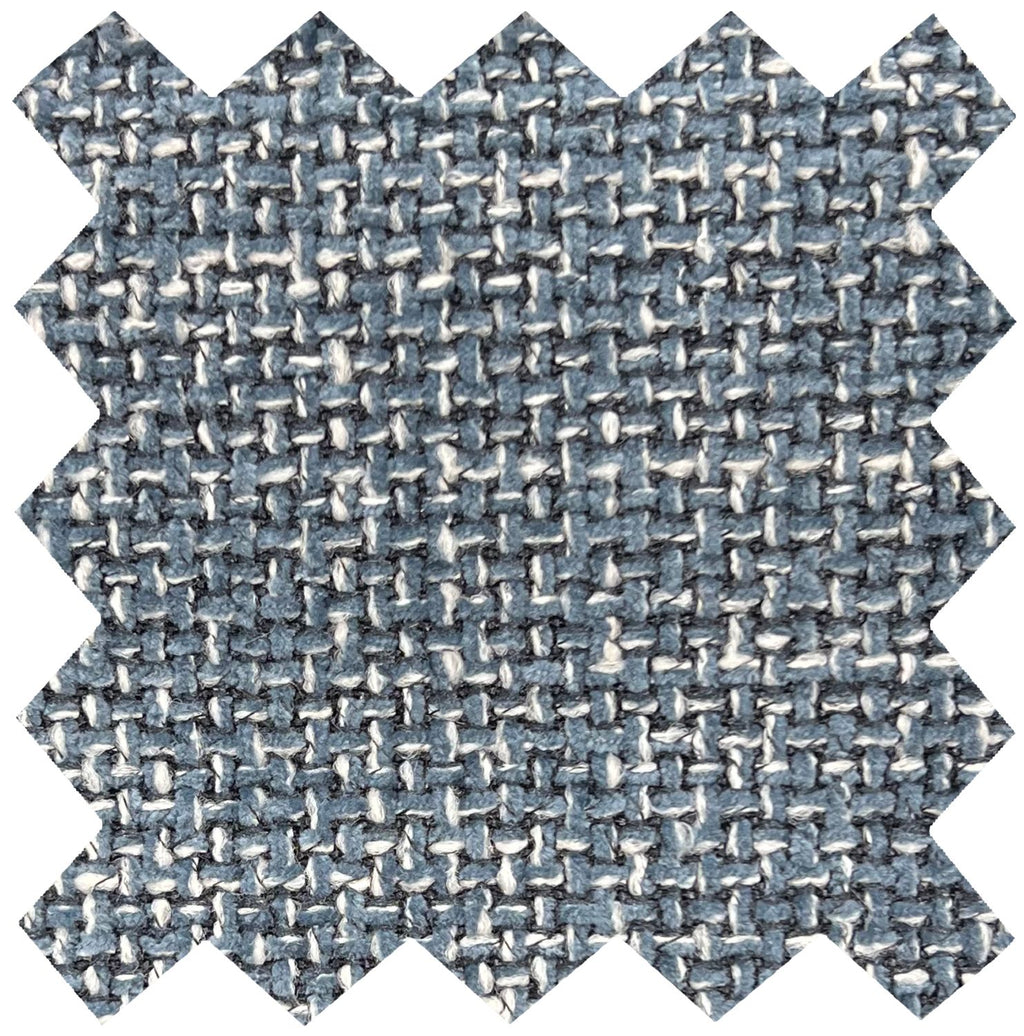 Ocean Blue Fabric Swivel Recliner and Footstool Chrome Trim