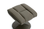 Olive Green Leather Effect Swivel Recliner with Footstool - Home Furniture Interiors