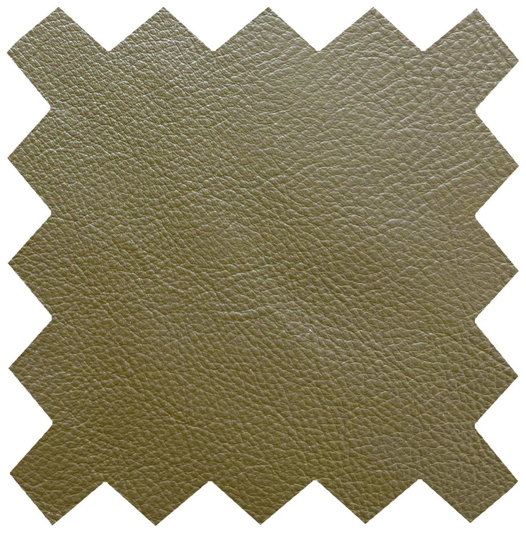 Olive Green Leather Recliner Chair With Footstool