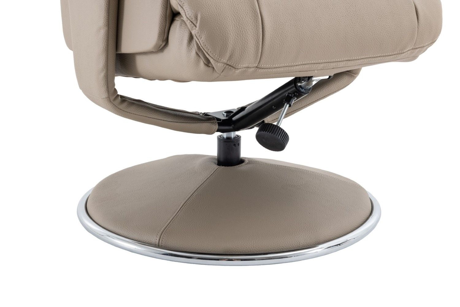 Pebble Leather Effect Recliner Swivel Chair With Footstool