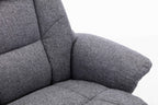 Slate Grey Fabric Swivel Recliner with Footstool Oak Base - Home Furniture Interiors