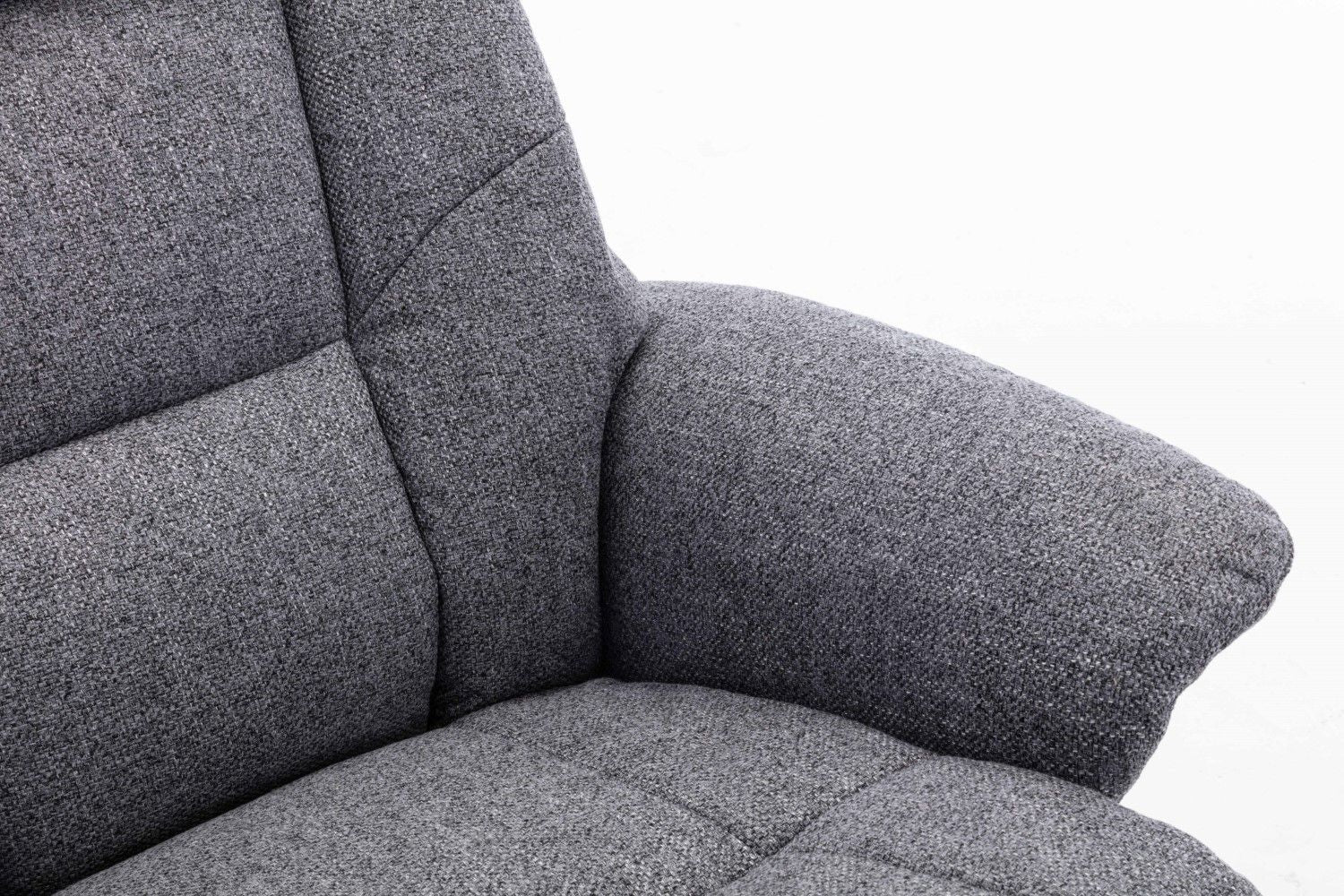 Slate Grey Fabric Swivel Recliner with Footstool Oak Base - Home Furniture Interiors