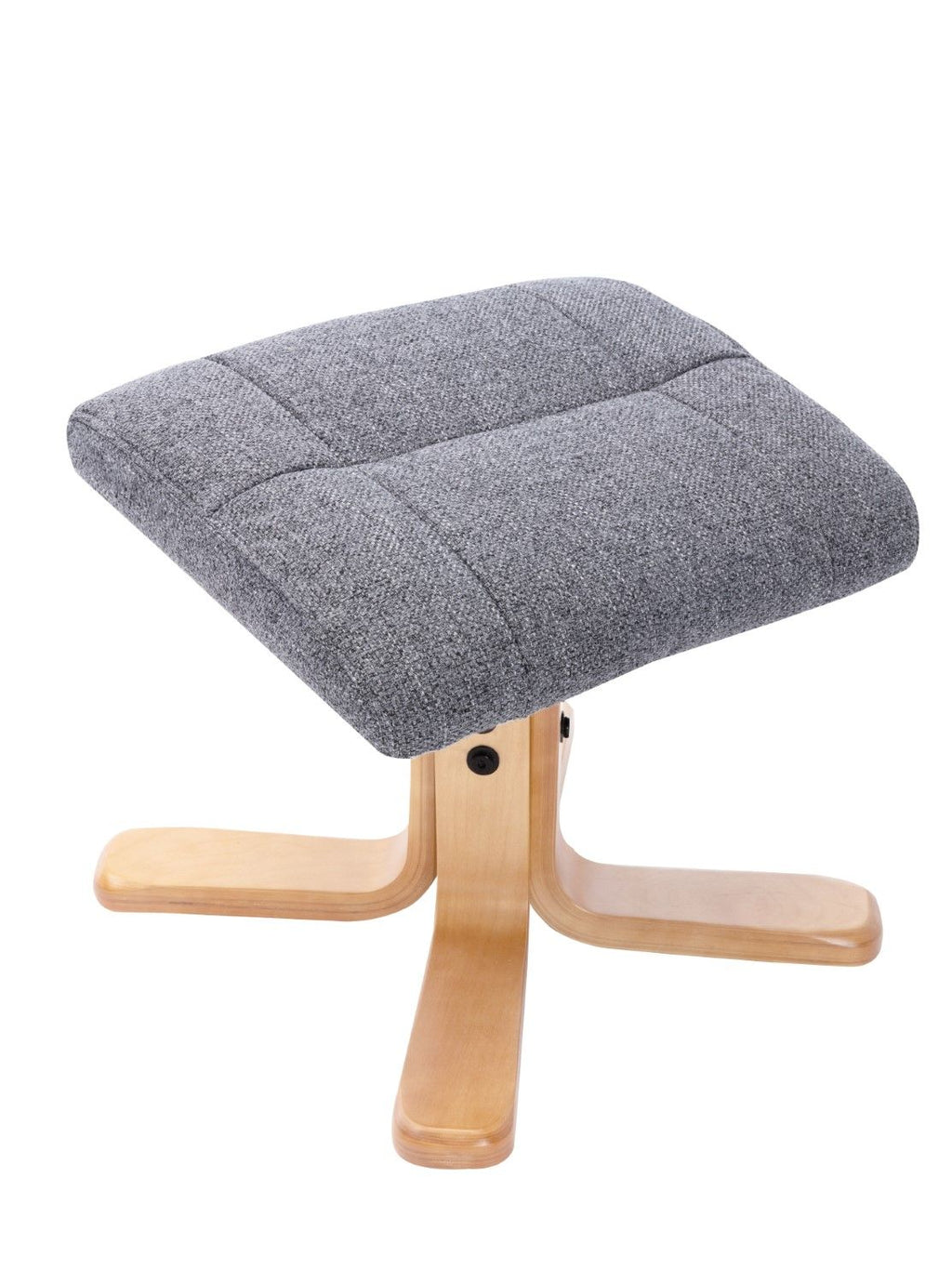 Slate Grey Fabric Swivel Recliner with Footstool Oak Base - Home Furniture Interiors