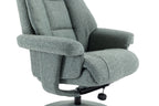 Teal Fabric Swivel Recliner With Footstool Chrome Trimmed - Home Furniture Interiors