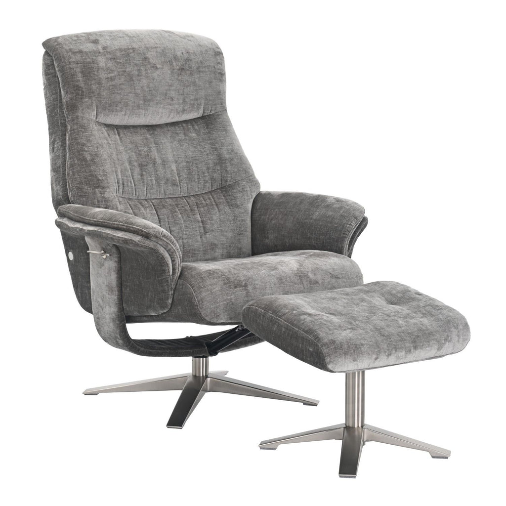 Wishing Well Fabric Swivel Recliner Chair with Footstool