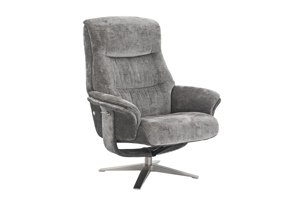 Wishing Well Fabric Swivel Recliner Chair with Footstool