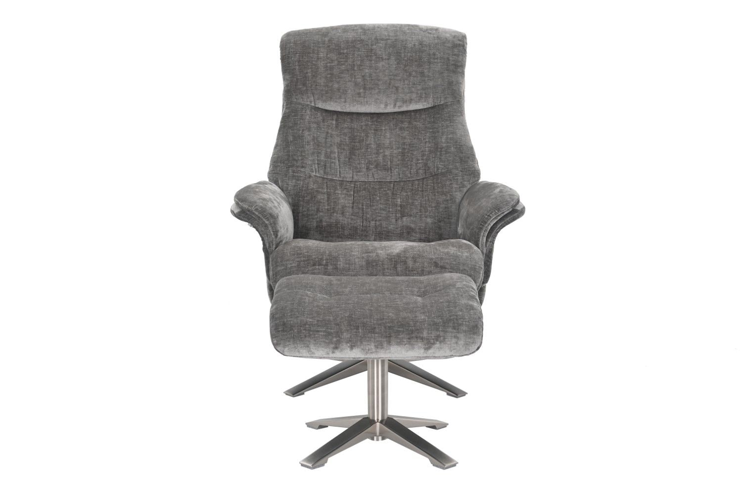 Wishing Well Fabric Swivel Recliner Chair with Footstool