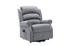 Grey Fabric Large Dual Motor Electric Riser Recliner Chair - Home Furniture Interiors