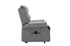 Grey Fabric Large Dual Motor Electric Riser Recliner Chair - Home Furniture Interiors