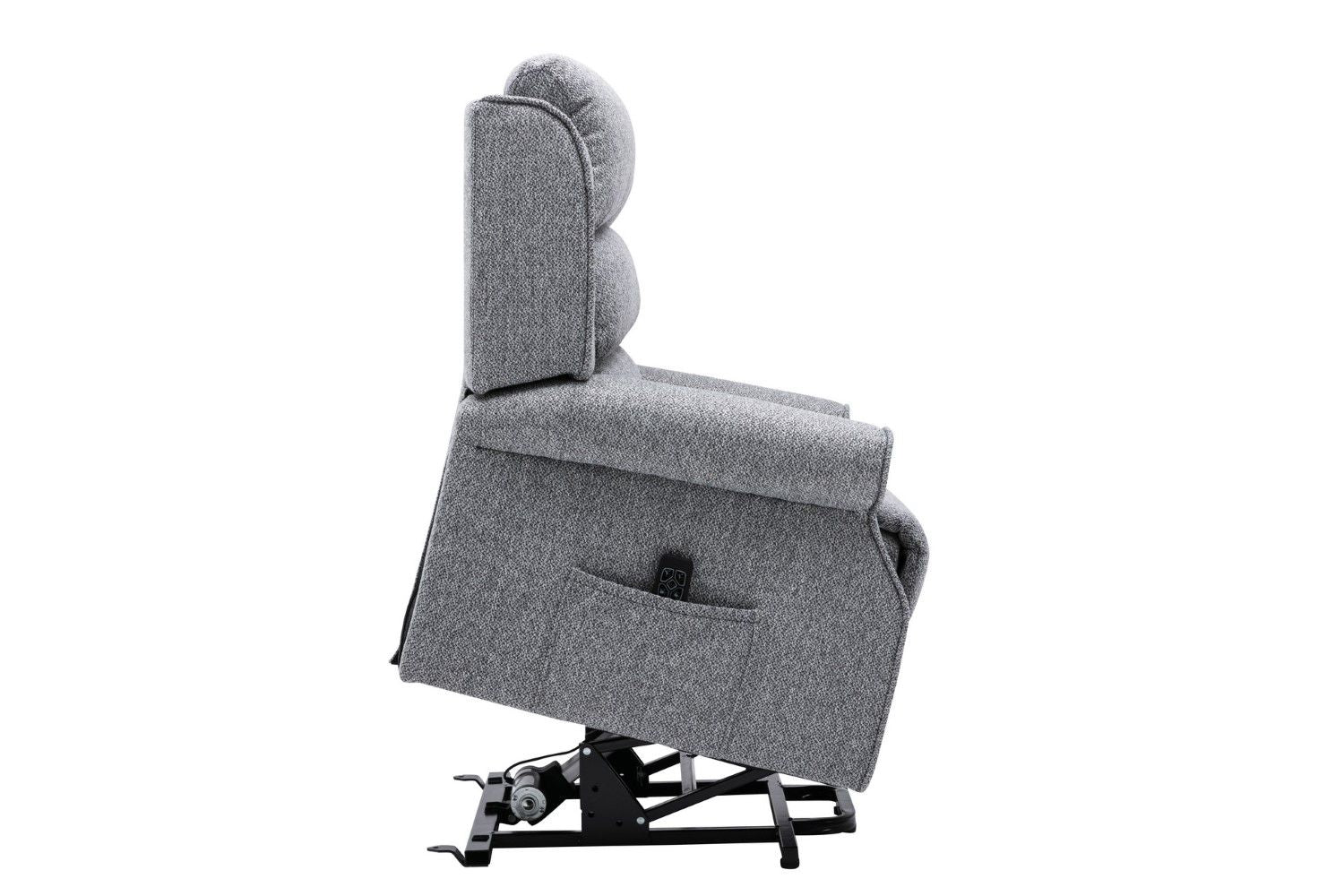 Grey Fabric Large Dual Motor Electric Riser Recliner Chair - Home Furniture Interiors