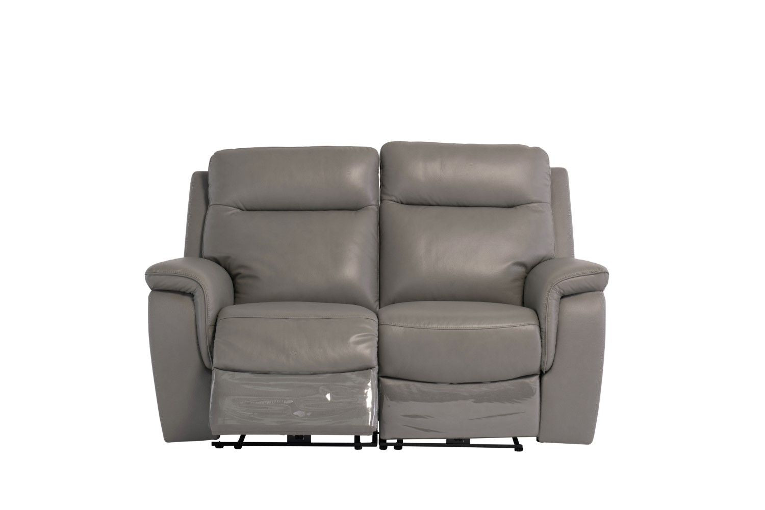 Grey Leather 2 Seater Electric Power Recliner Sofa