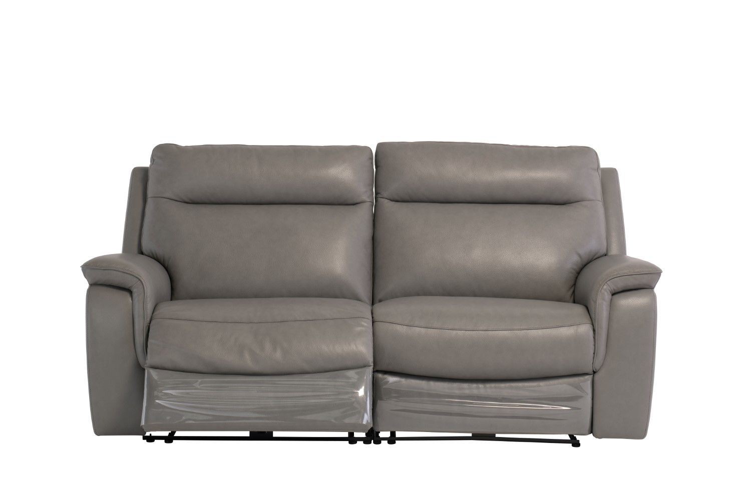 Grey Leather 3 Seat Electric Recliner Sofa with USB Charger