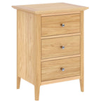 Traditional Solid Oak 3 Drawer Bedside Table - Home Furniture Interiors