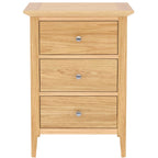Traditional Solid Oak 3 Drawer Bedside Table - Home Furniture Interiors