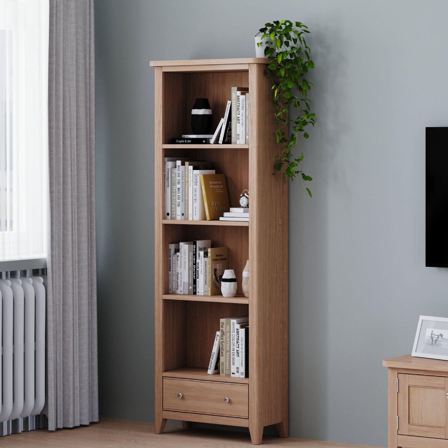 Arlyn Natual Oak Large Bookcase - Home Furniture Interiors