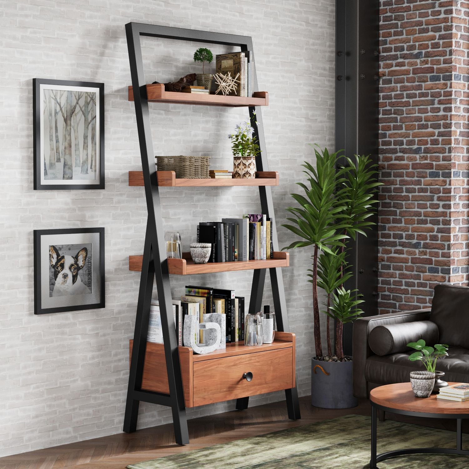 Ladder Bookcase Display Unit - Home Furniture Interiors