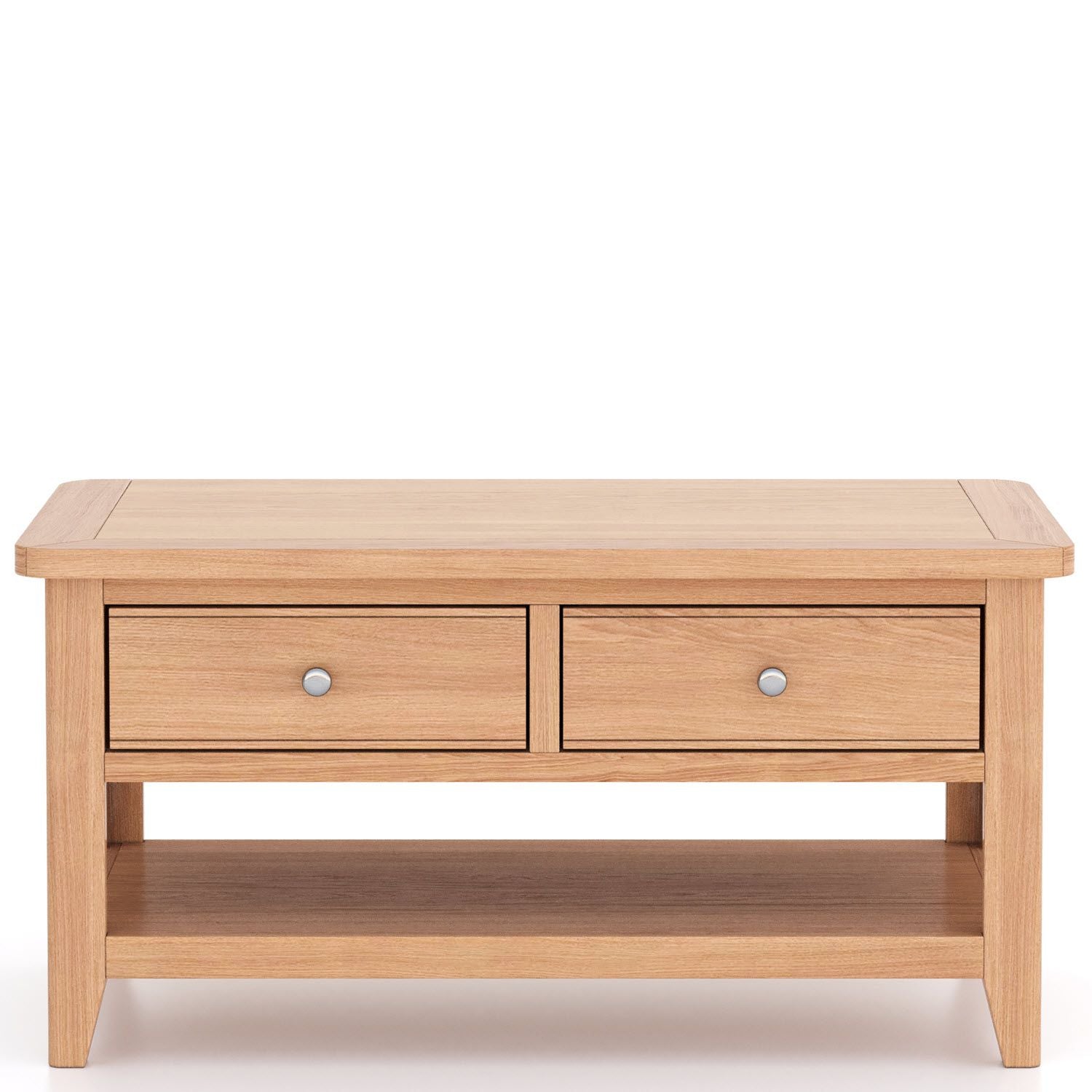 Arlyn Natual Oak Coffee Table 2 Drawers - Home Furniture Interiors